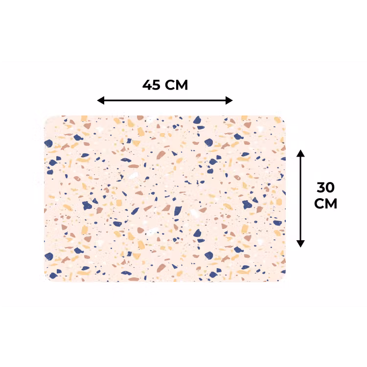 Terrazzo -  Patroon - Kleurrijk - Indigo Placemat vinyl groot 368 -specs