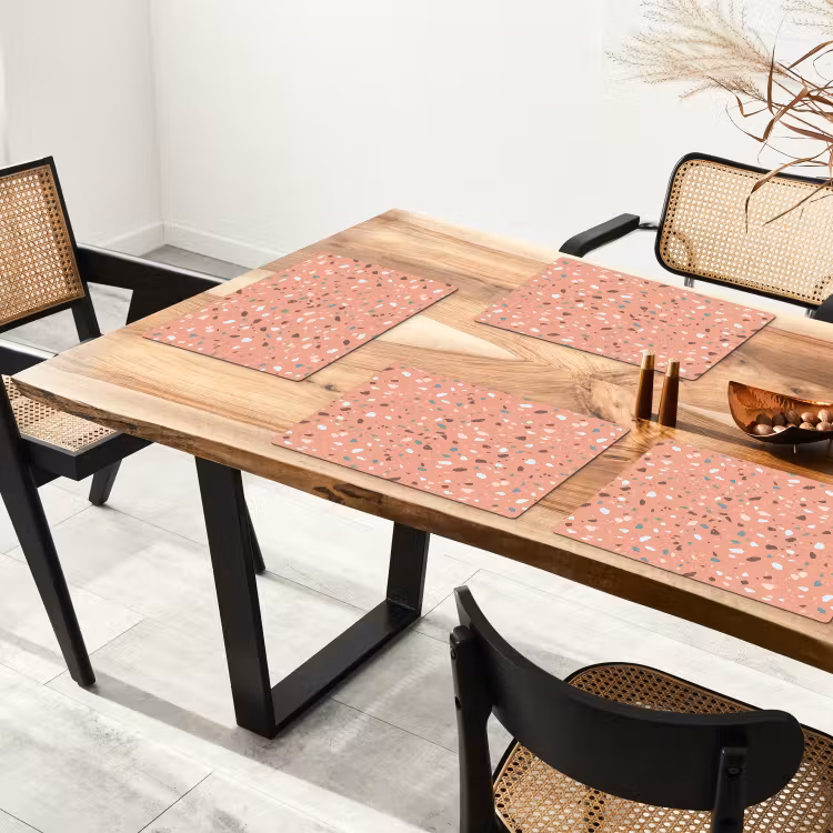 Terrazzo - Patroon - Kleurrijk - Roze - Blauw Placemat vinyl groot 368 -zzsfeer4_Kitchenyeah-website