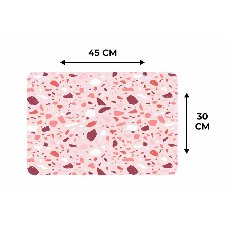 Terrazzo - Patroon - Roze Placemat vinyl groot 368 -specs
