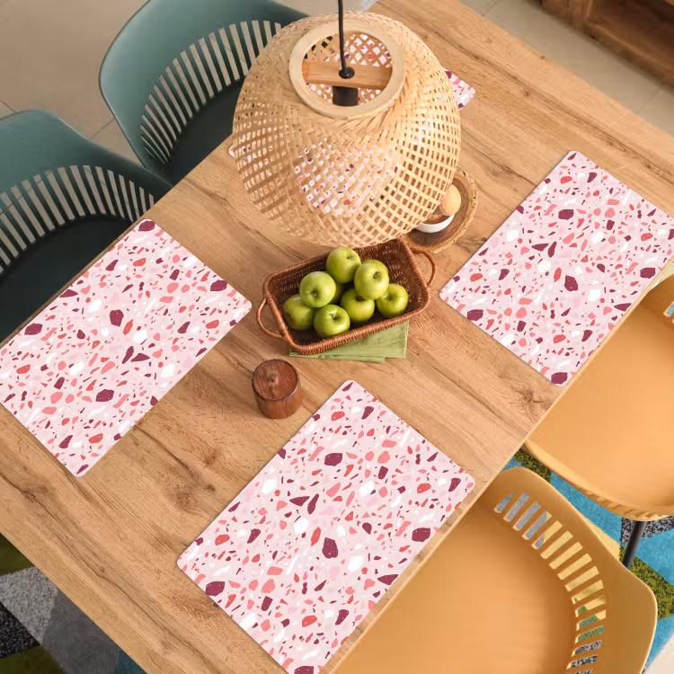 Terrazzo - Patroon - Roze Placemat vinyl groot 368 -zzsfeer5_Kitchenyeah-website