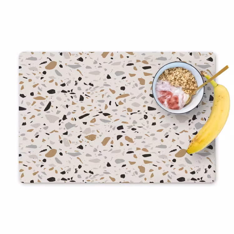 Terrazzo -  Patroon - Staal Placemat vinyl groot 368 -zzzproduct_Kitchenyeah-website