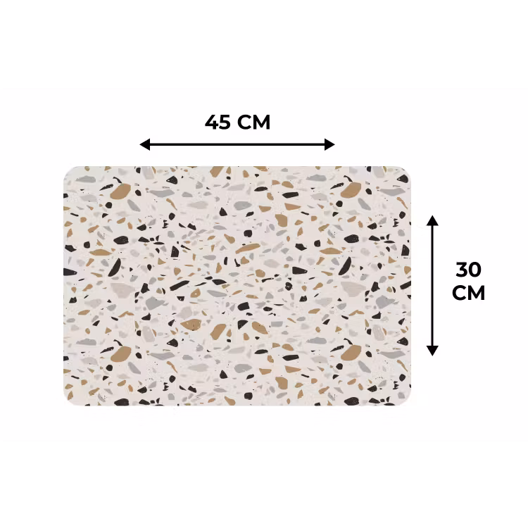 Terrazzo -  Patroon - Staal Placemat vinyl groot 368 -specs