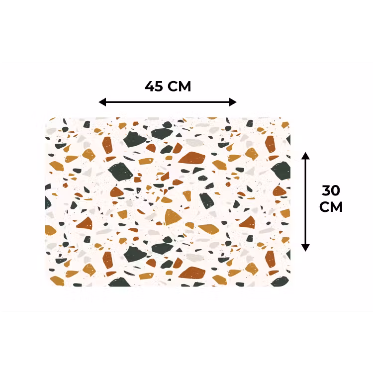 Terrazzo - Patroon - Wit - Terra Placemat vinyl groot 368 -specs