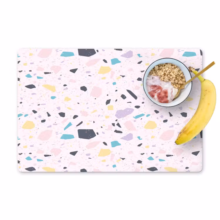 Terrazzo -  Patroon - Zacht - Snoep Placemat vinyl groot 368 -zzzproduct_Kitchenyeah-website