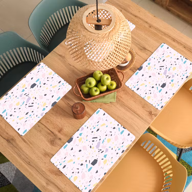 Terrazzo -  Patroon - Zacht - Snoep Placemat vinyl groot 368 -zzsfeer5_Kitchenyeah-website