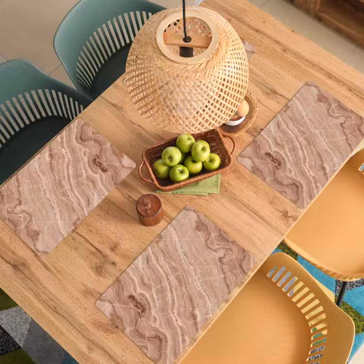 Textuur - Golvend - Abstract - Warm - Bruin Placemat vinyl groot -zzsfeer5_Kitchenyeah-website
