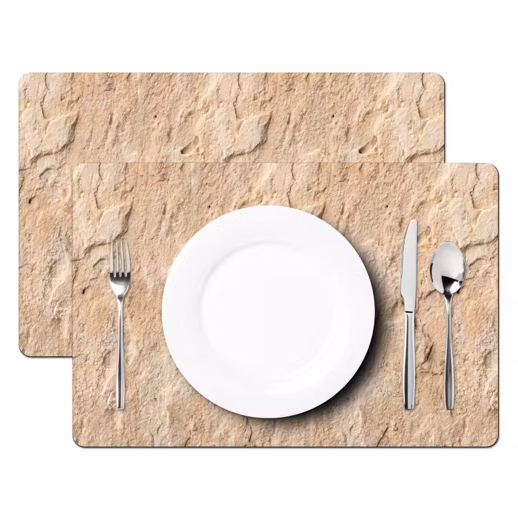 Textuur - Steen - Natuur - Beige Placemat vinyl groot -zzsfeer2_Kitchenyeah-website