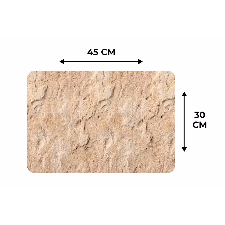 Textuur - Steen - Natuur - Beige Placemat vinyl groot -specs