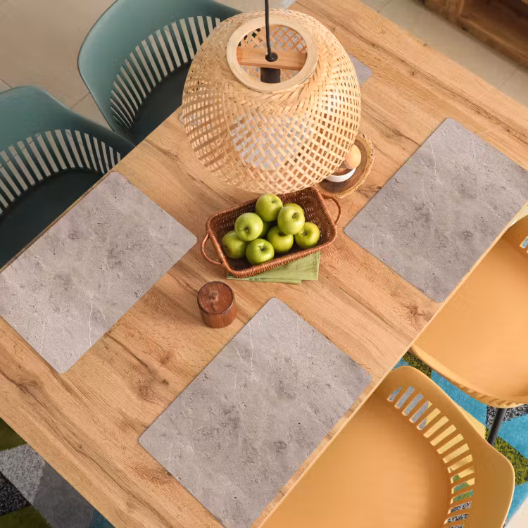 Textuur - Steen - Patroon - Rustiek - Beige Placemat vinyl groot -zzsfeer5_Kitchenyeah-website
