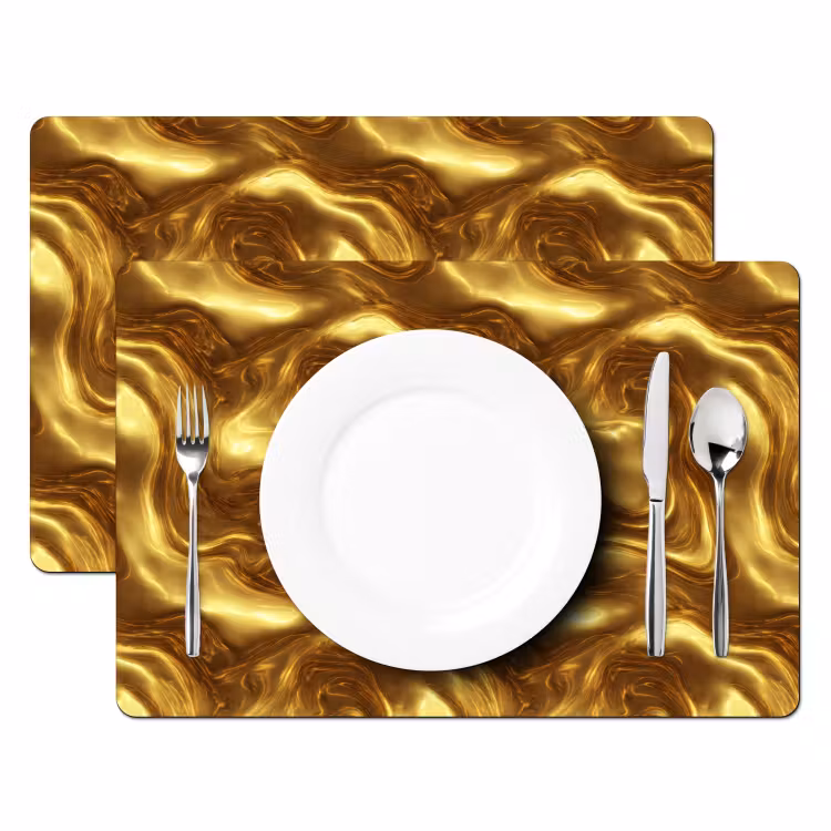 Textuur - Vloeibaar - Organisch - Goud Placemat vinyl groot 368 -zzsfeer2_Kitchenyeah-website
