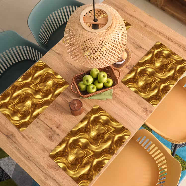 Textuur - Vloeibaar - Organisch - Goud Placemat vinyl groot 368 -zzsfeer5_Kitchenyeah-website
