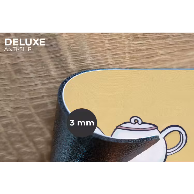 Theepot - Kopje - Beige - Illustratie Placemat vinyl groot -closeup