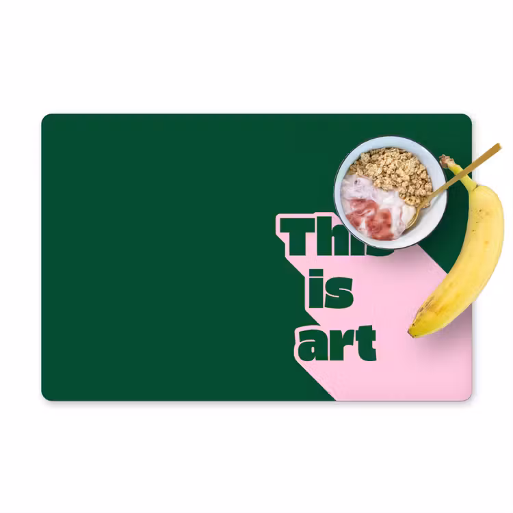 This is art - Schaduw - Roze Placemat vinyl groot -zzzproduct_Kitchenyeah-website