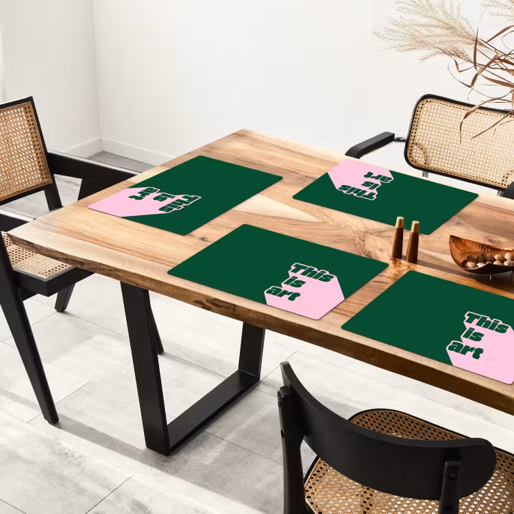 This is art - Schaduw - Roze Placemat vinyl groot -zzsfeer4_Kitchenyeah-website