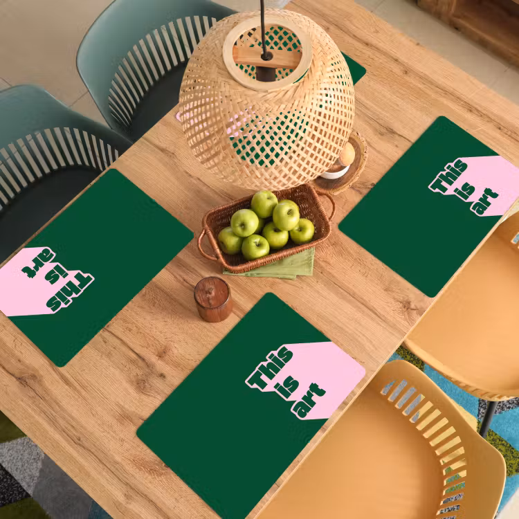 This is art - Schaduw - Roze Placemat vinyl groot -zzsfeer5_Kitchenyeah-website