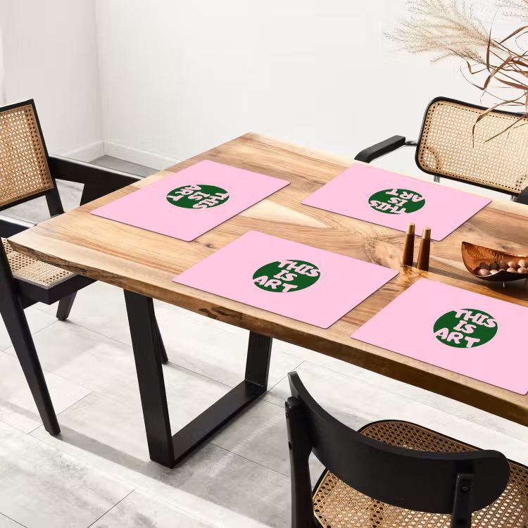 This is art - Tekst - Cirkel - Groen Placemat vinyl groot -zzsfeer4_Kitchenyeah-website