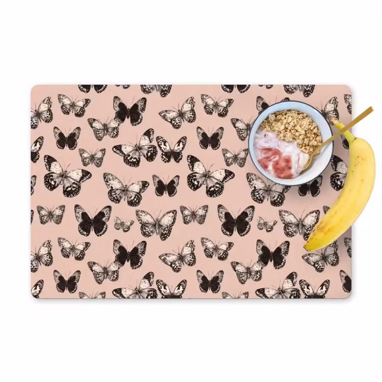 Tijdloos - Vlinders - Perzik Placemat vinyl groot 368 -zzzproduct_Kitchenyeah-website