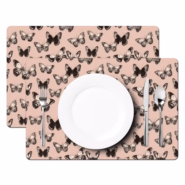 Tijdloos - Vlinders - Perzik Placemat vinyl groot 368 -zzsfeer2_Kitchenyeah-website