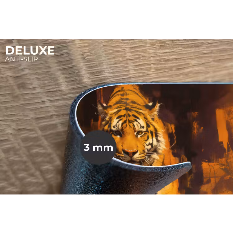 Tijger - Geschilderd - Oranje - Penseelstreken Placemat vinyl groot -closeup