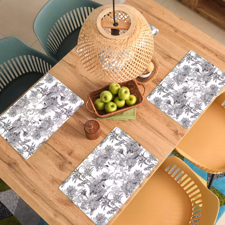 Tijger - Jungle - Patroon - Grijs Placemat vinyl groot 368 -zzsfeer5_Kitchenyeah-website
