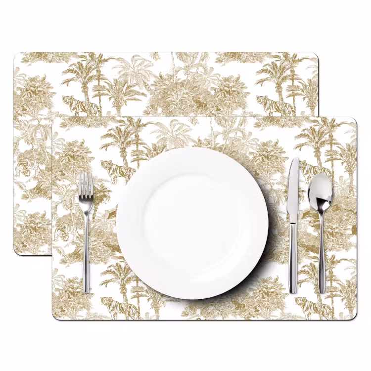 Tijger - Jungle - Vogel - Beige Placemat vinyl groot 368 -zzsfeer2_Kitchenyeah-website
