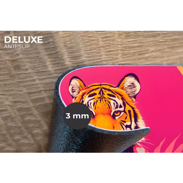 Tijger - Kimono - Planten - Roze Placemat vinyl groot -closeup