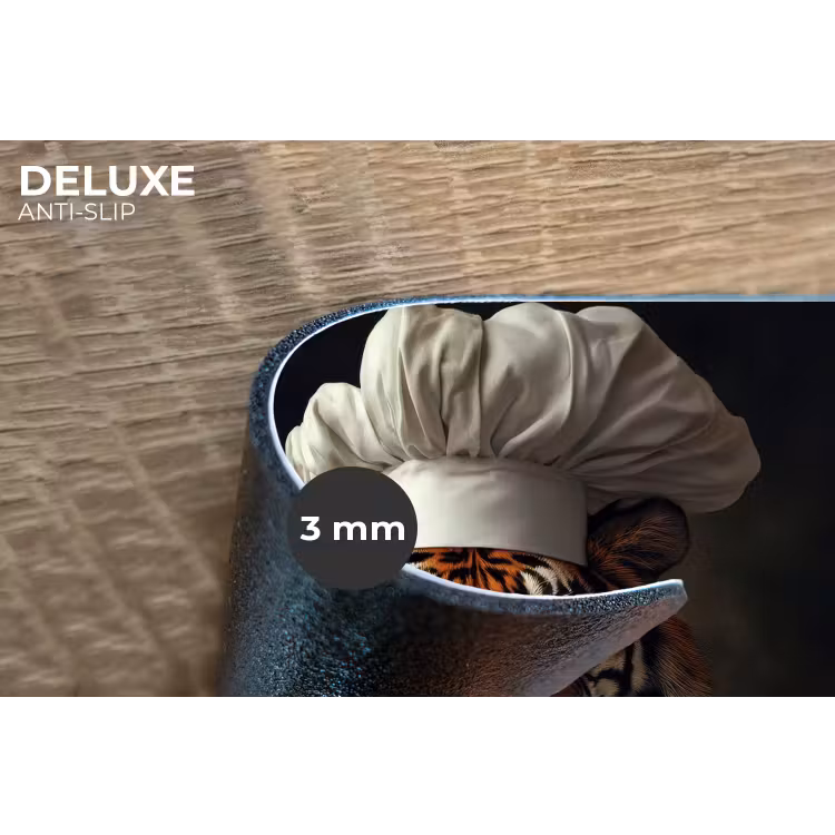 Tijger - Kokskleding - Bruin Placemat vinyl groot -closeup