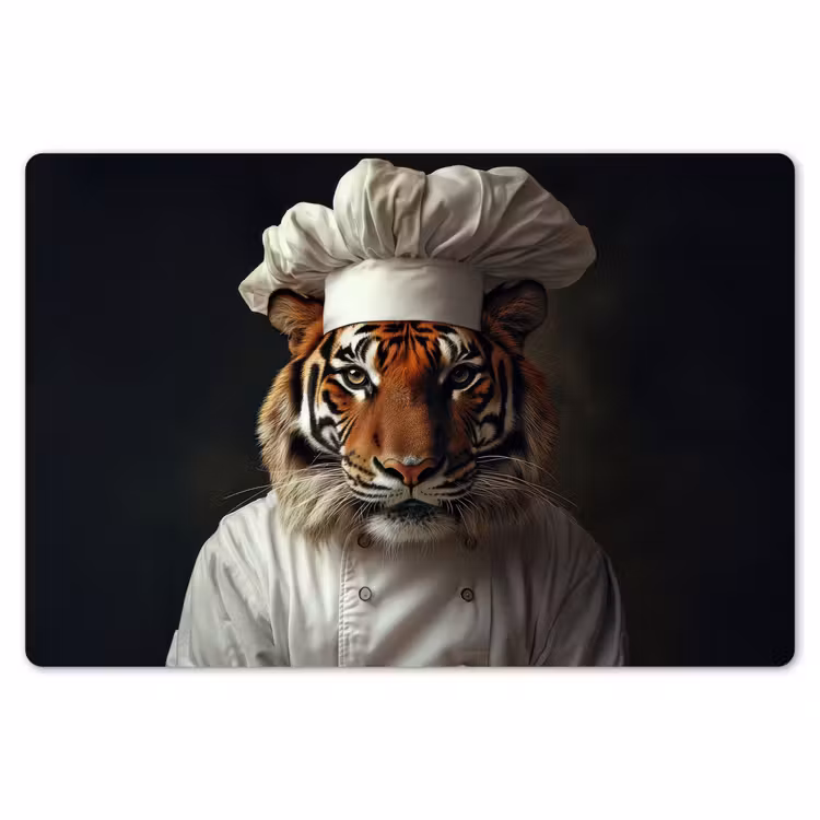 Tijger - Kokskleding - Bruin Placemat vinyl groot -zzsfeer1_Kitchenyeah-website