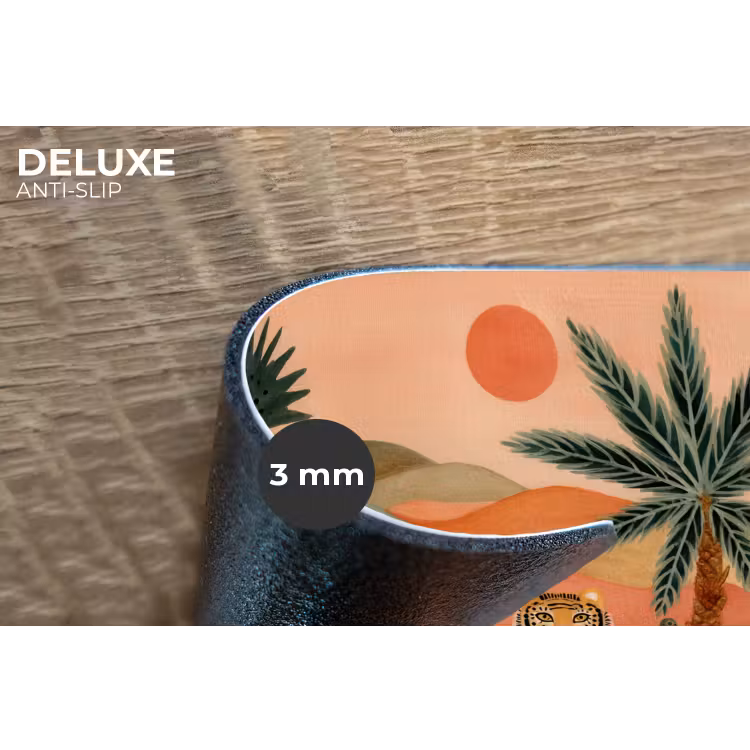 Tijger - Palmen - Cactus - Oranje Placemat vinyl groot -closeup