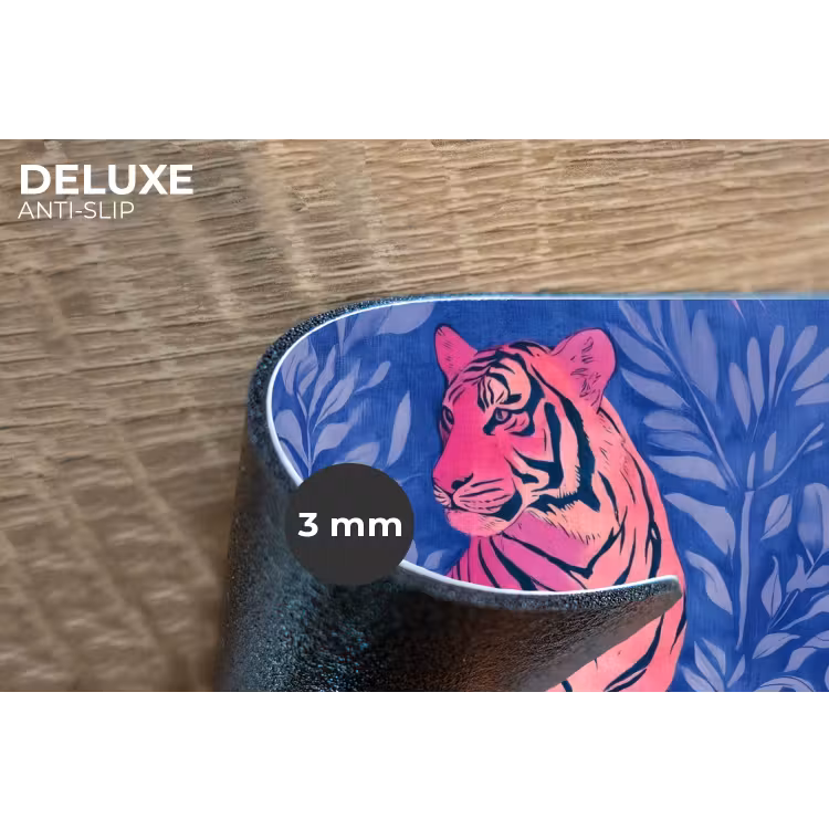 Tijger - Roze - Bladeren - Jungle Placemat vinyl groot -closeup