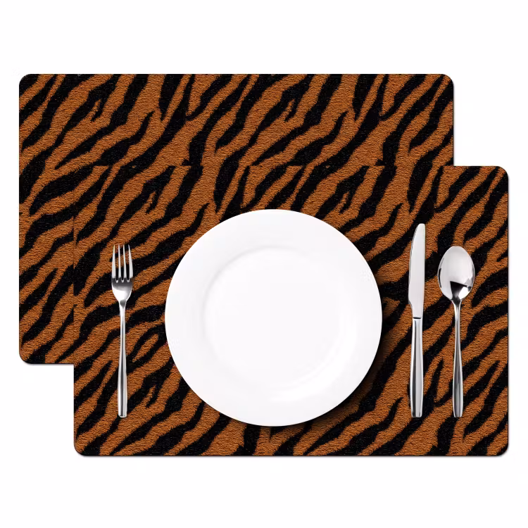 Tijger - Vacht - Zwart Placemat vinyl groot 368 -zzsfeer2_Kitchenyeah-website