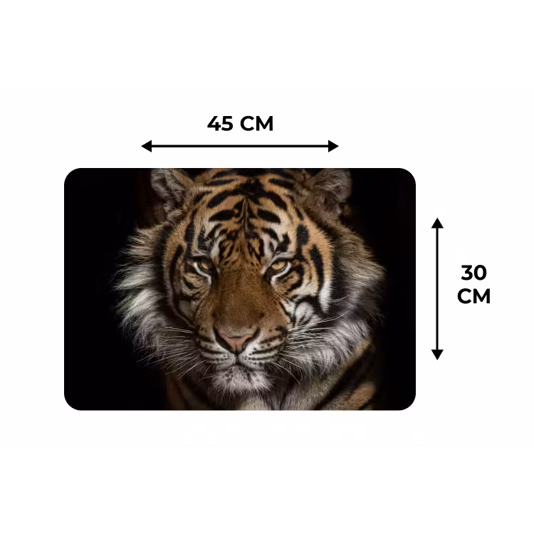 Tijger - Wilde dieren - Portret Placemat vinyl groot -specs