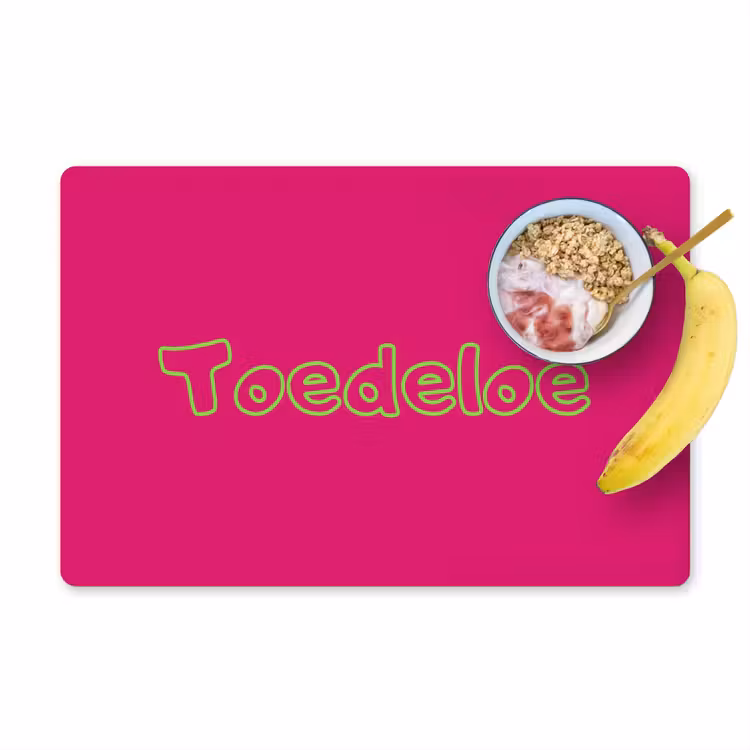 Toedeloe - Groen - Roze Placemat vinyl groot -zzzproduct_Kitchenyeah-website