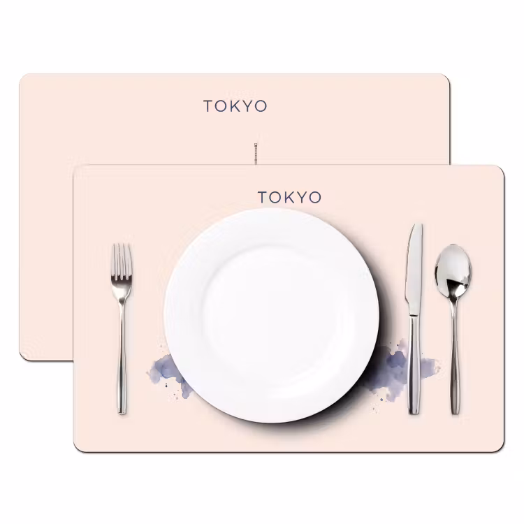 Tokyo - Skyline - Stad - Abstract - Blauw Placemat vinyl groot -zzsfeer2_Kitchenyeah-website