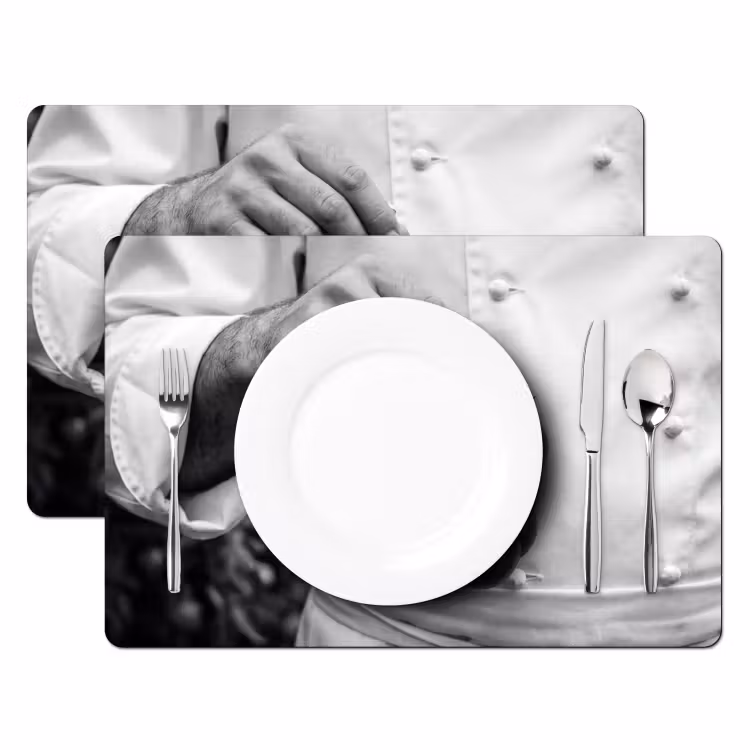 Tomaten - Chef - Zwart - Wit Placemat vinyl groot -zzsfeer2_Kitchenyeah-website