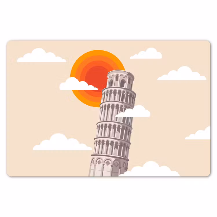 Toren - Pisa - Architectuur - Minimalistisch - Beige Placemat vinyl groot -zzsfeer1_Kitchenyeah-website