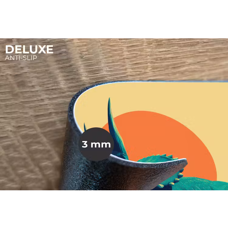 Triceratops - Cirkel - Oranje - Hoorns Placemat vinyl groot -closeup