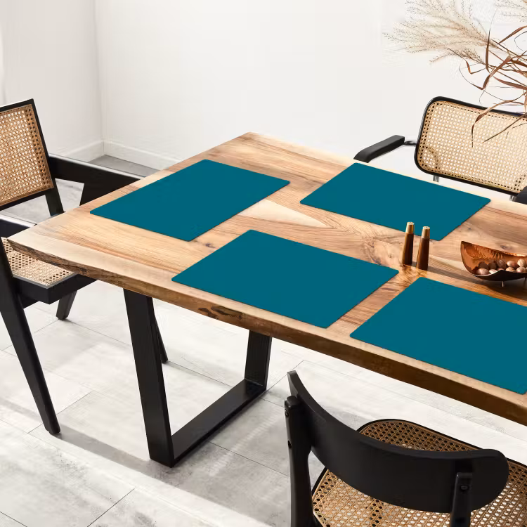 Tropical - Peacock - Blauw Placemat vinyl groot 368 -zzsfeer4_Kitchenyeah-website