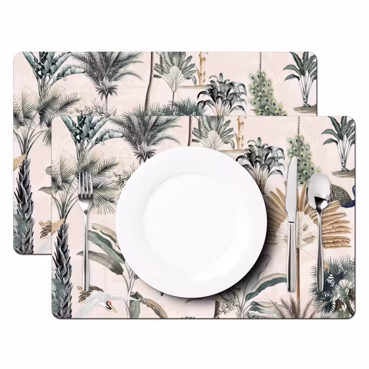 Tropisch - Bomen - Bladeren - Jungle Placemat vinyl groot -zzsfeer2_Kitchenyeah-website