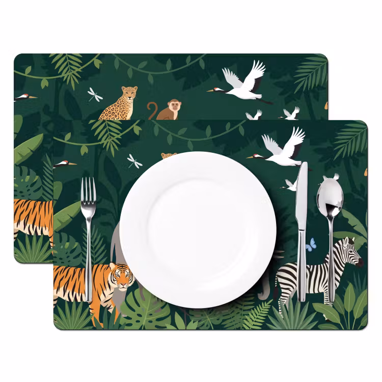 Tropisch - Jungle - Groen Placemat vinyl groot -zzsfeer2_Kitchenyeah-website