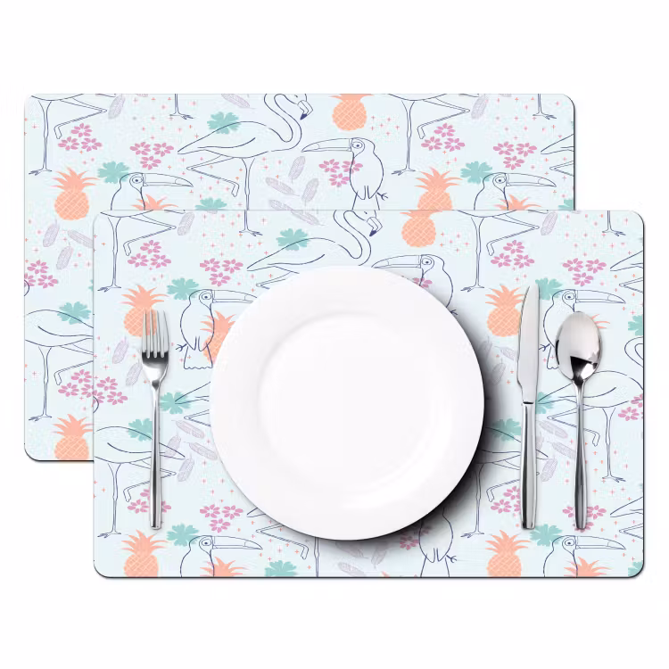 Tropisch - Vogels - Ananas Placemat vinyl groot 368 -zzsfeer2_Kitchenyeah-website