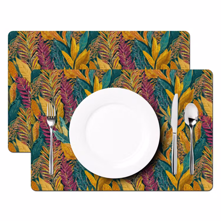 Tropische - Botanisch - Patroon - Kleurrijk - Exotisch Placemat vinyl groot 368 -zzsfeer2_Kitchenyeah-website
