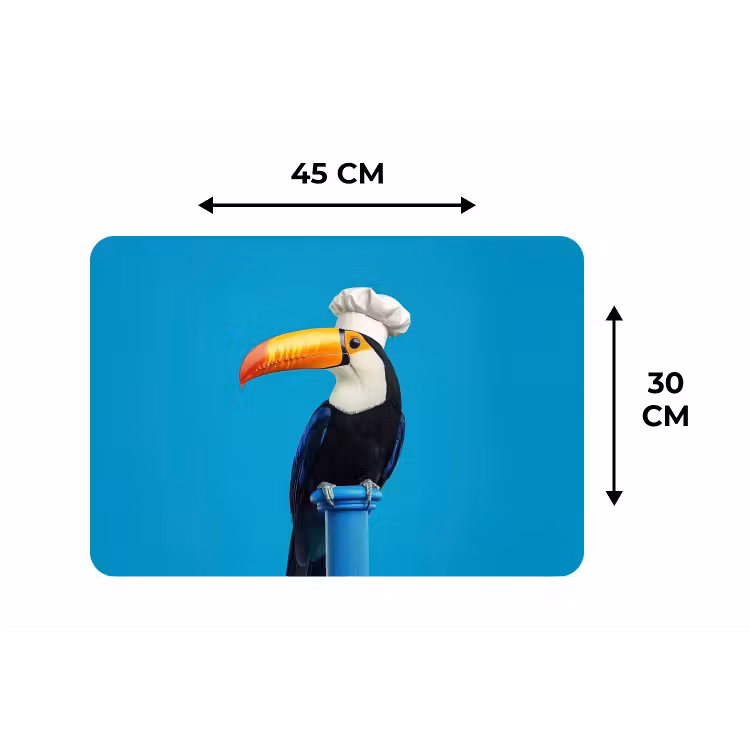 Tucan - Sokkel - Vogel - Koksmuts Placemat vinyl groot -specs