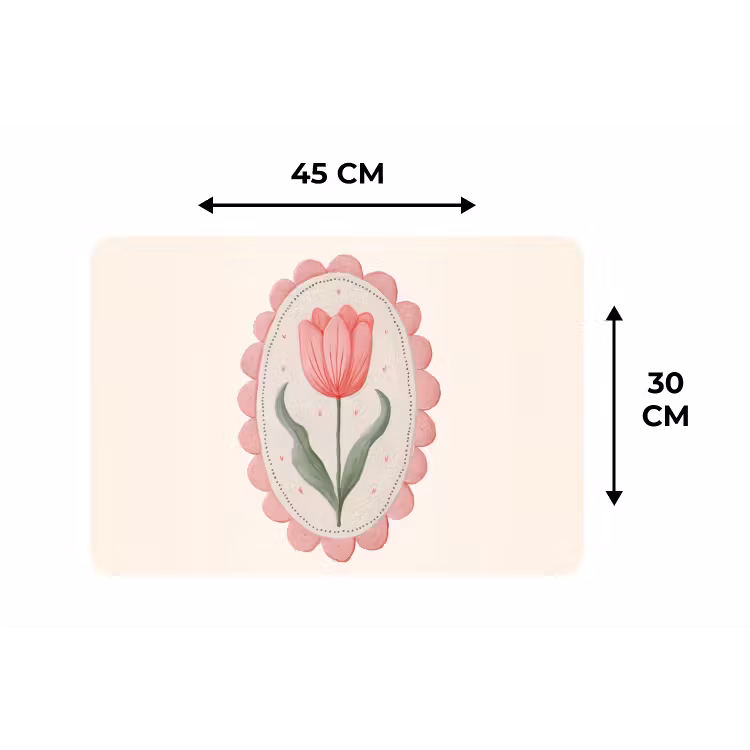 Tulp - Lijst - Ovaal - Illustratie Placemat vinyl groot -specs