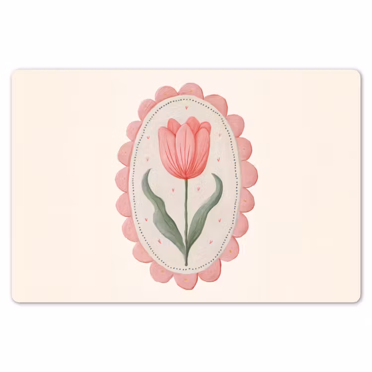 Tulp - Lijst - Ovaal - Illustratie Placemat vinyl groot -zzsfeer1_Kitchenyeah-website