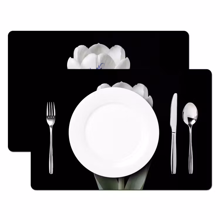 Tulp - Patroon - Blauw Placemat vinyl groot -zzsfeer2_Kitchenyeah-website