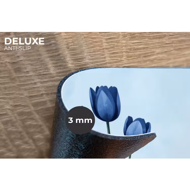 Tulpen - Blauw - Bladeren Placemat vinyl groot -closeup