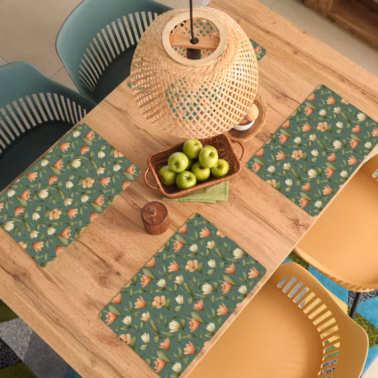 Tulpen - Botanisch - Groen Placemat vinyl groot 368 -zzsfeer5_Kitchenyeah-website