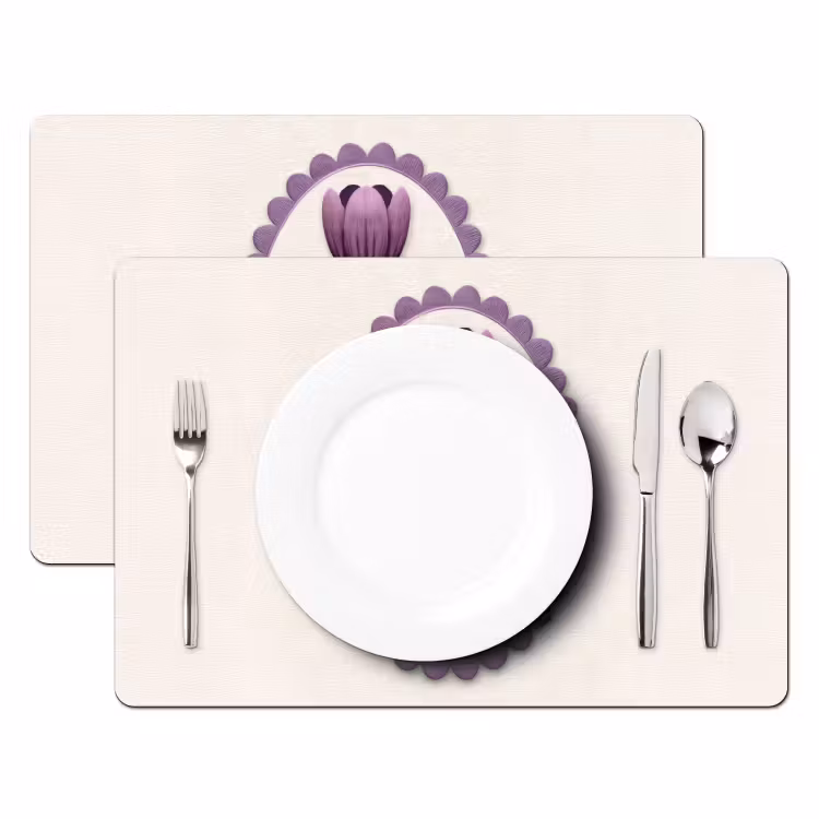 Tulpen - Paars - Lijst - Bladeren Placemat vinyl groot -zzsfeer2_Kitchenyeah-website