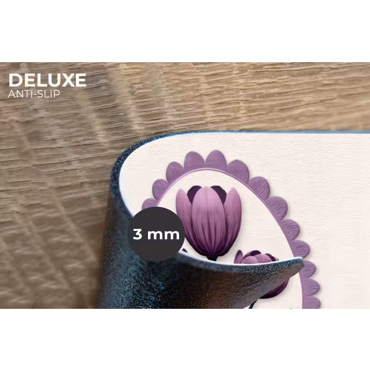 Tulpen - Paars - Lijst - Bladeren Placemat vinyl groot -closeup